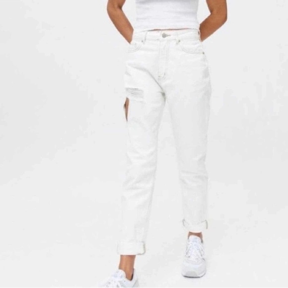 BDG Urban Outfitters UO High Waisted Off White Denim Mom Jeans Women’s 29 Boho - Picture 3 of 16